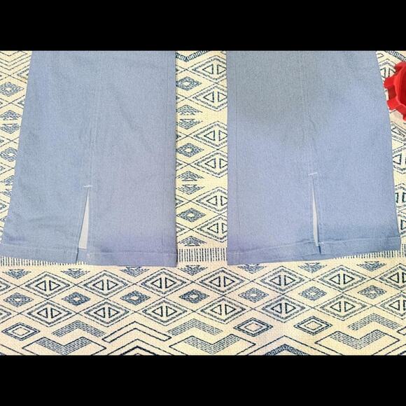 Hue Light‎ Blue Flare Pants w/ Front Slit – Size S 🌀 - Picture 3 of 5